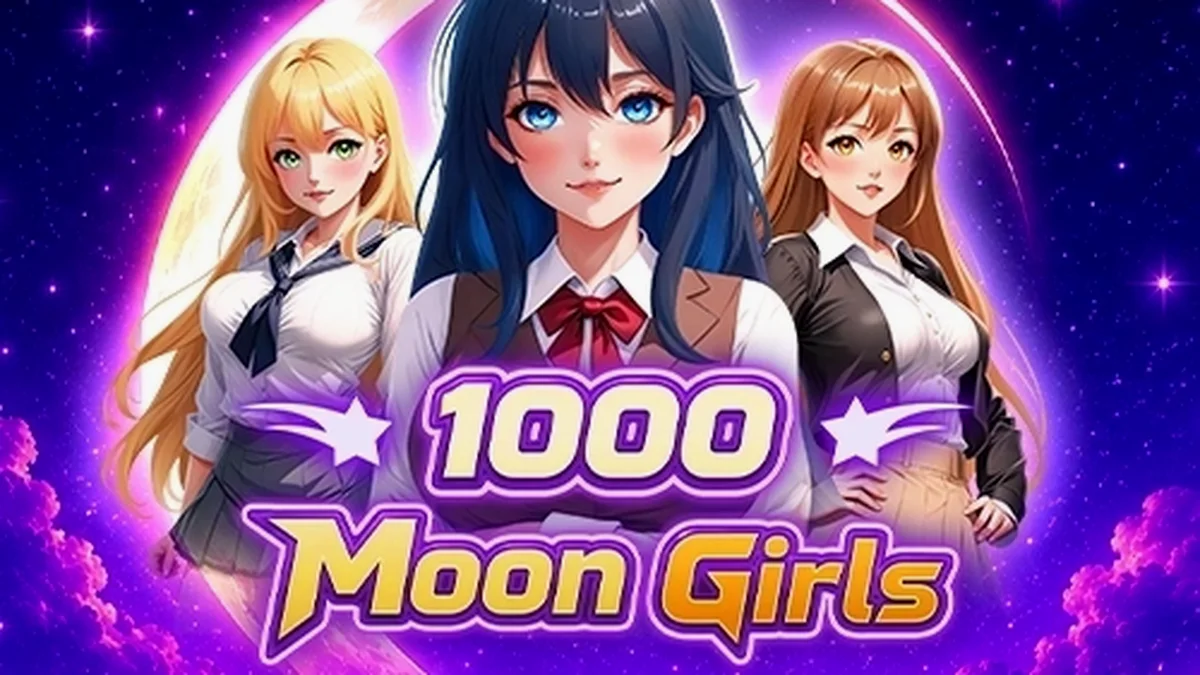 Ang interface ng laro na 1000 Moon Girls na may 7 reels.