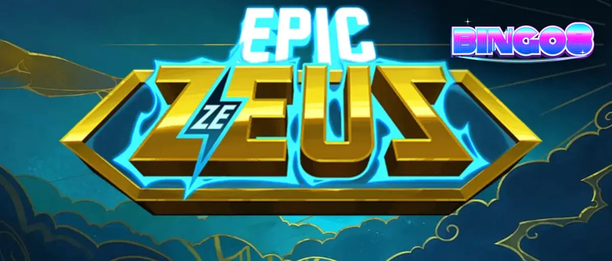 Isang makulay at elektrikong visual ng Epic Ze Zeus slot na nagpapakita ng mga simbolo ng mitolohiya at kidlat.