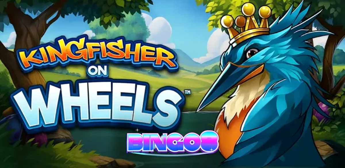 Isang makulay na slot game na may temang kalikasan at isang crowned kingfisher.